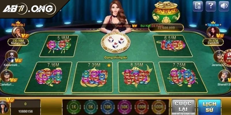 Các cửa cược trong bầu cua AB77